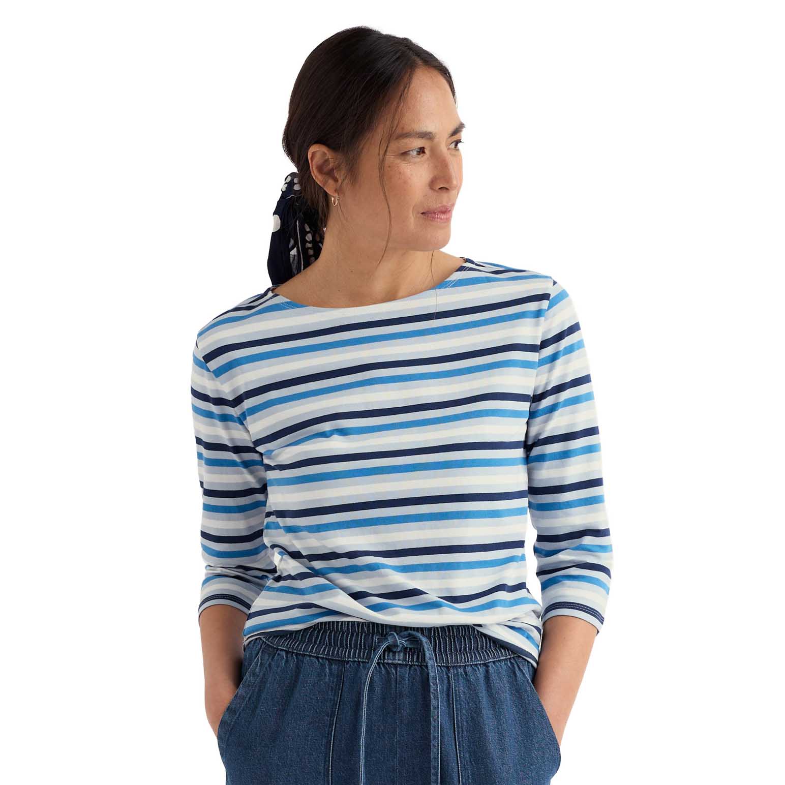 Seasalt Cornwall Sailor Top Tri Mini Cornish Blue Fog